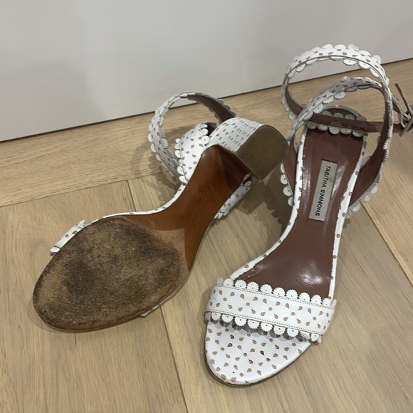 Tabitha Simmons White Ankle Strap Pump 37 - Picture 2 of 4